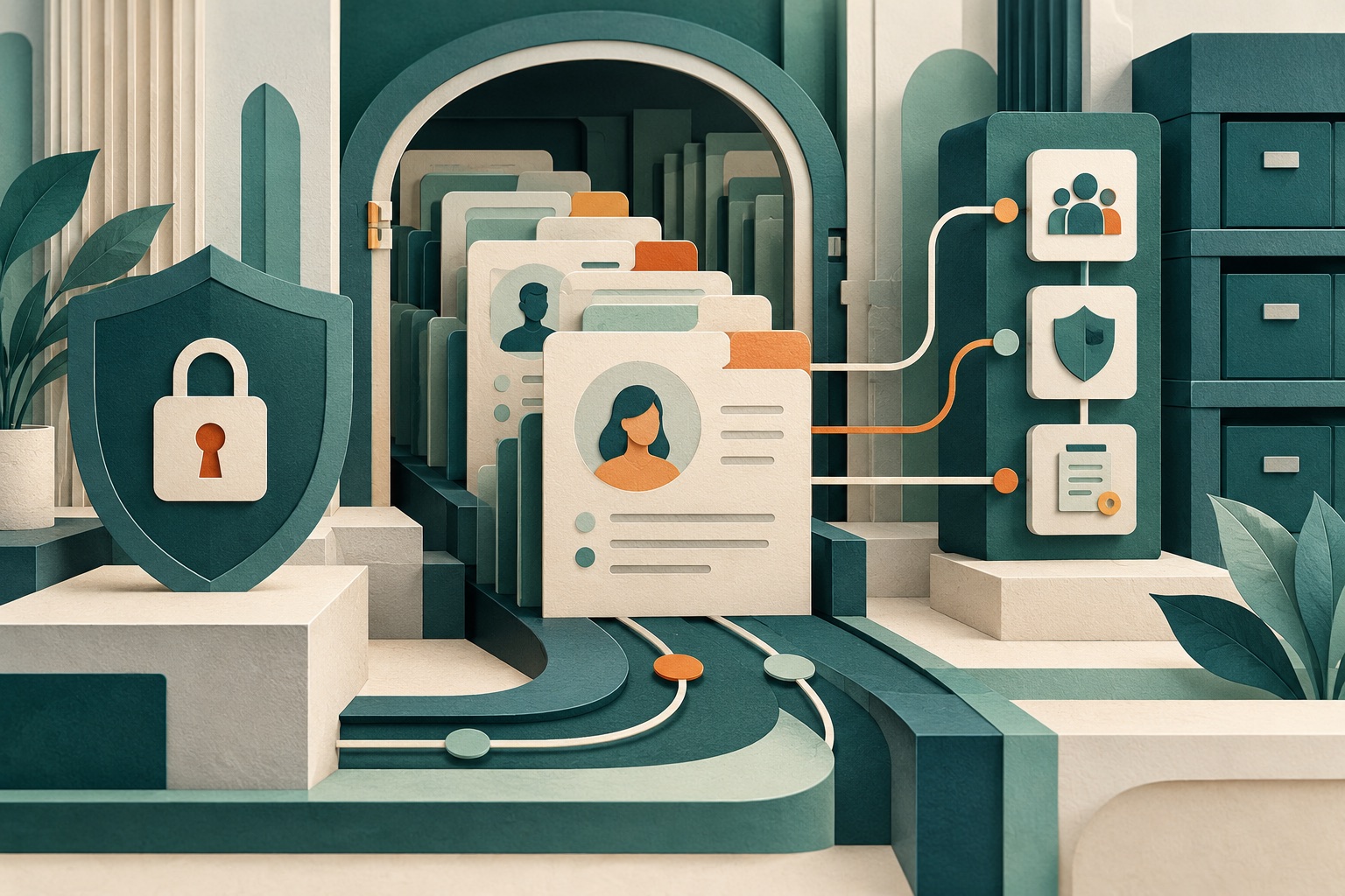 Illustration of secure employee data governance